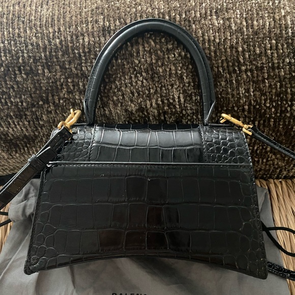 Balenciaga Hourglass Small Croc-Embossed Black - Picture 8 of 17